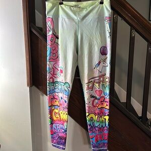 GRRRL Multicolor Graffiti Print Leggings